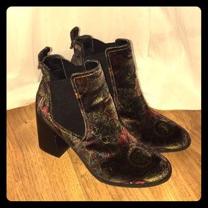 Brass Plum Velvet booties